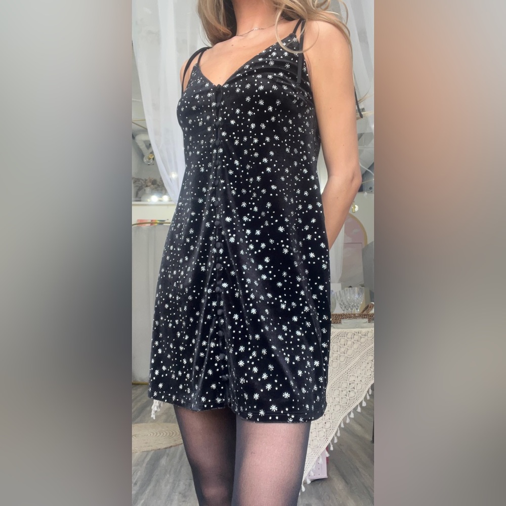 Topshop glitter star velvet sleeveless dress